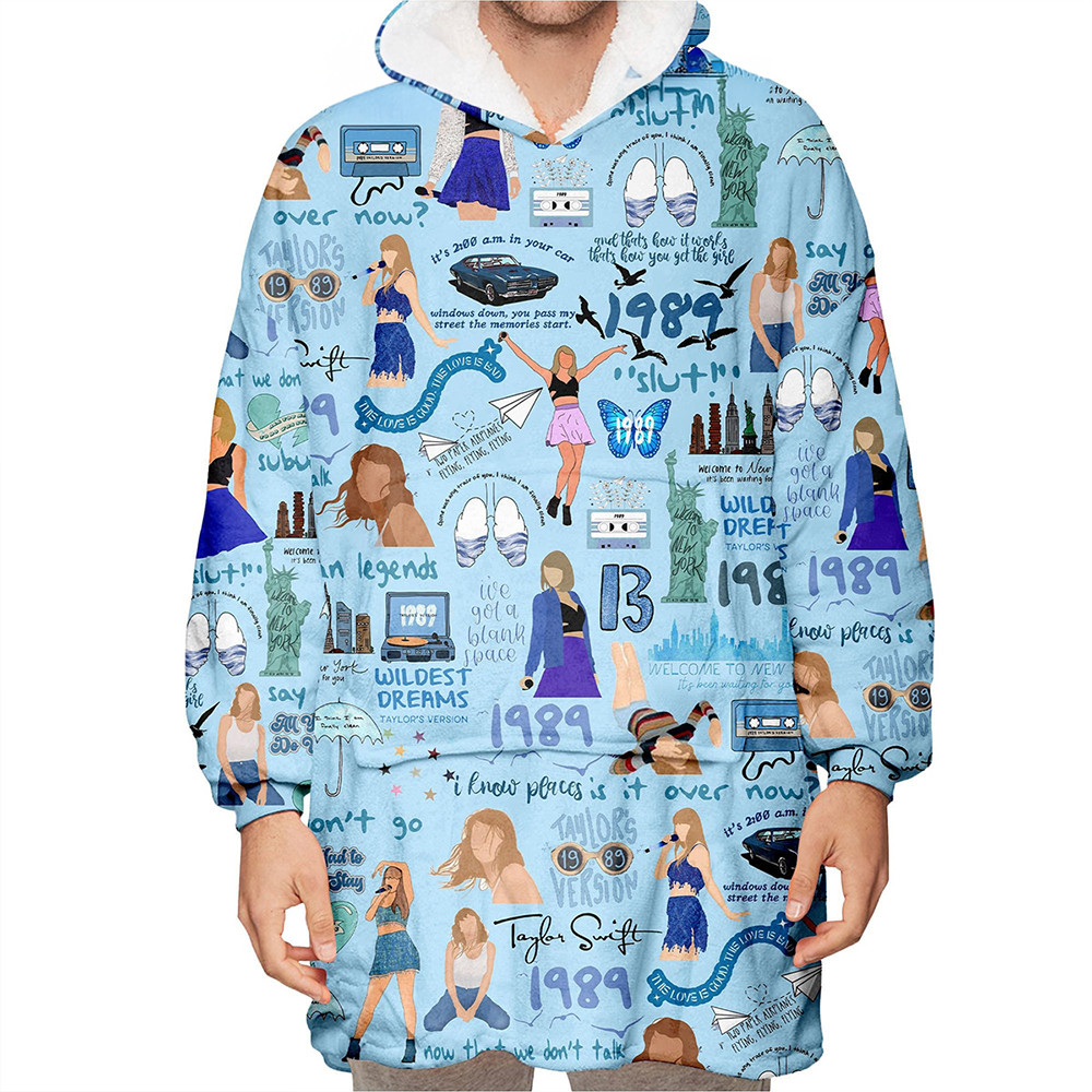 1989 Taylor Swift Blue Hoodie Blanket Wildest Dreams Taylor Swift Hoodie Gifts For Fans