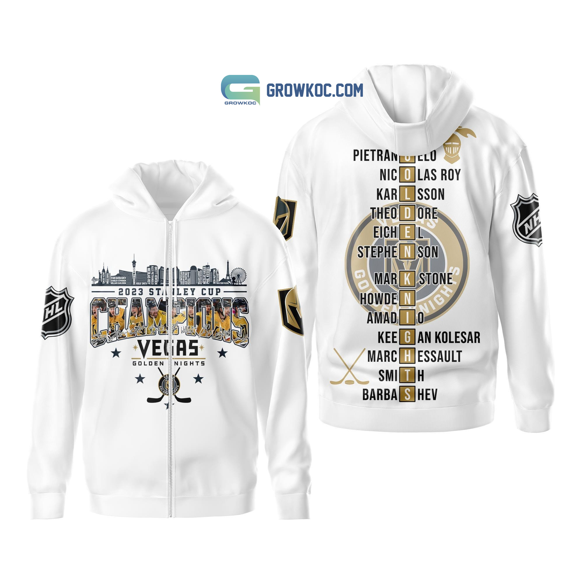 2023 Stanley Cup Champions Vegas Golden Knights NHL Team White Design Hoodie T Shirt