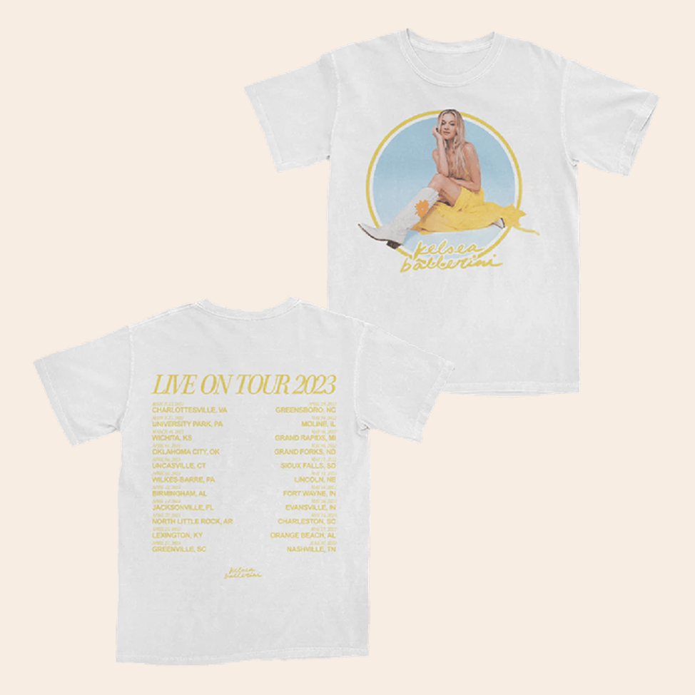 2023 Yellow Ring Portrait Dateback T-Shirt Kelsea Ballerini Merch Birthday Gifts For Sister