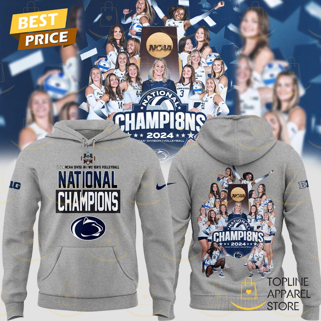 2024-2025 National Champions Penn State Nittany Lions Volleyball Hoodie - Grey