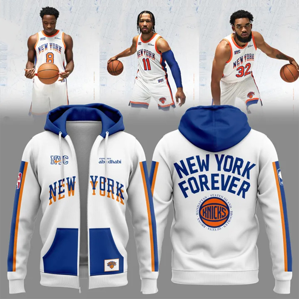 2024 25 New York Knicks  City Zip Hoodie Unique Gifts For Basketball Lovers