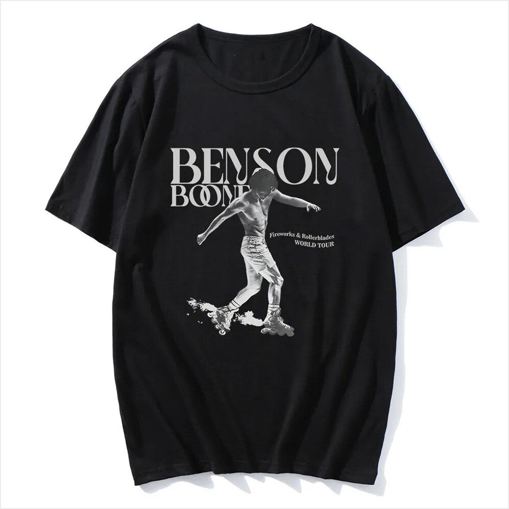 2024 Tour Singer Benson Boone Album Fireworks and Rollerblades T-Shirt Benson Boone Merch