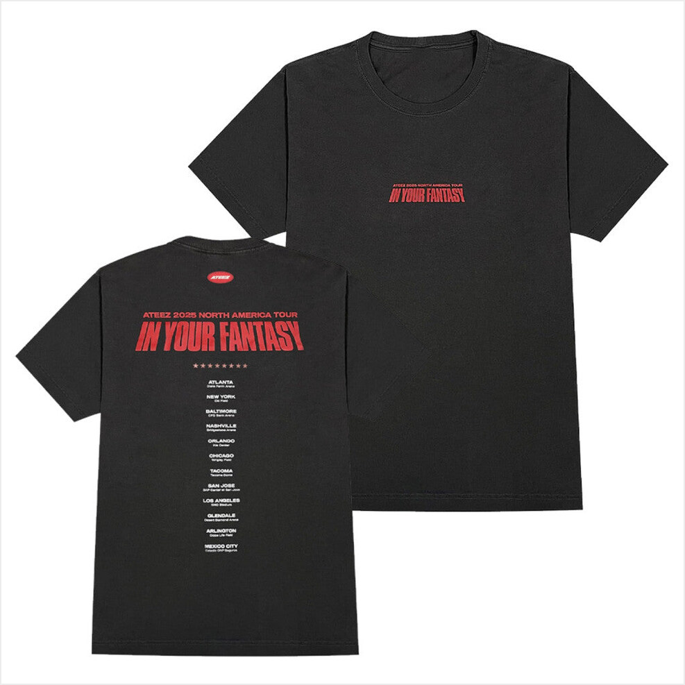 2025 2025 ATEEZ In Your Fantasy World Tour North America Tour Ver T-Shirt Ateez Merch