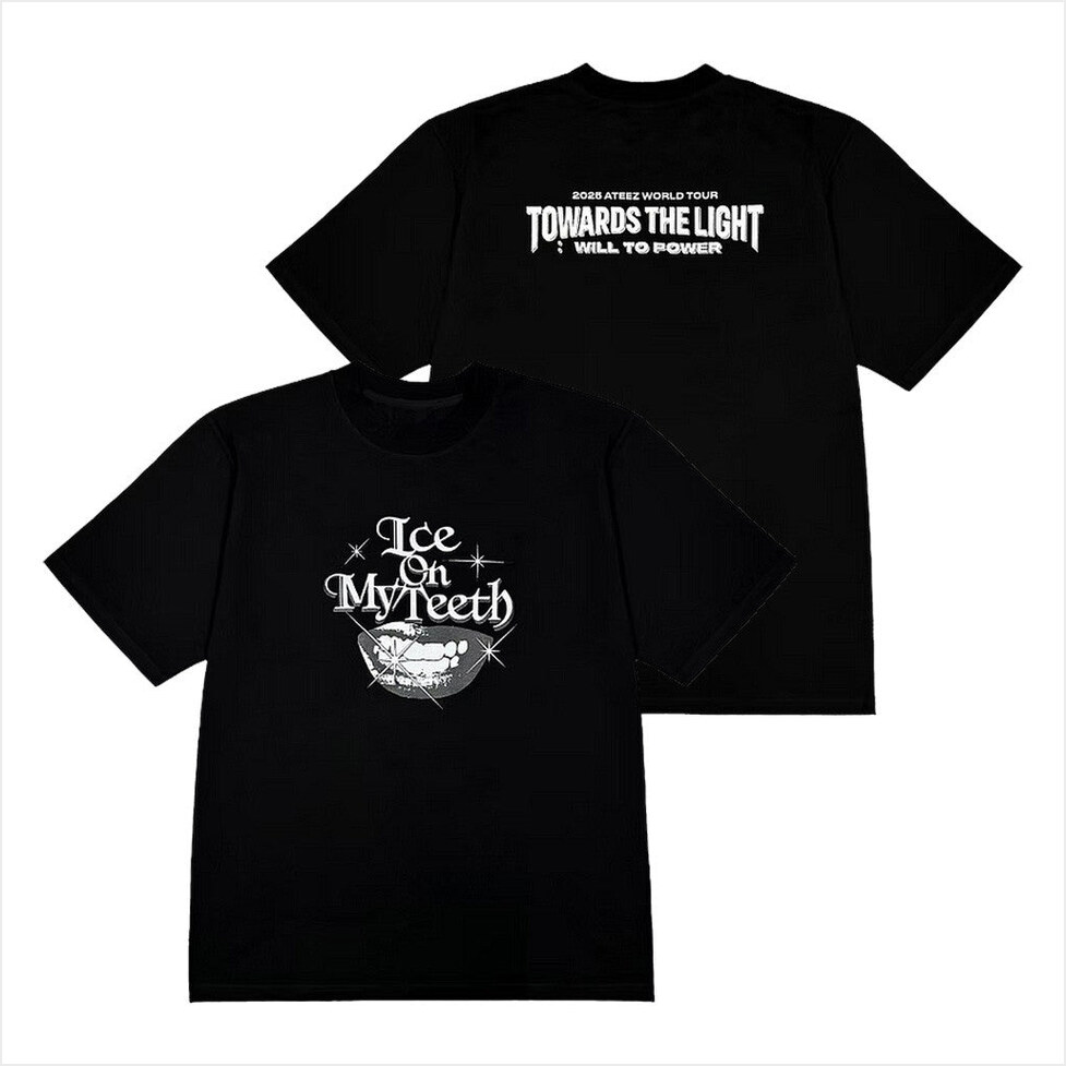 2025 Ateez Towards The Light Will to Power EU POP UP Merchandise Black T-Shirt Ateez Merch