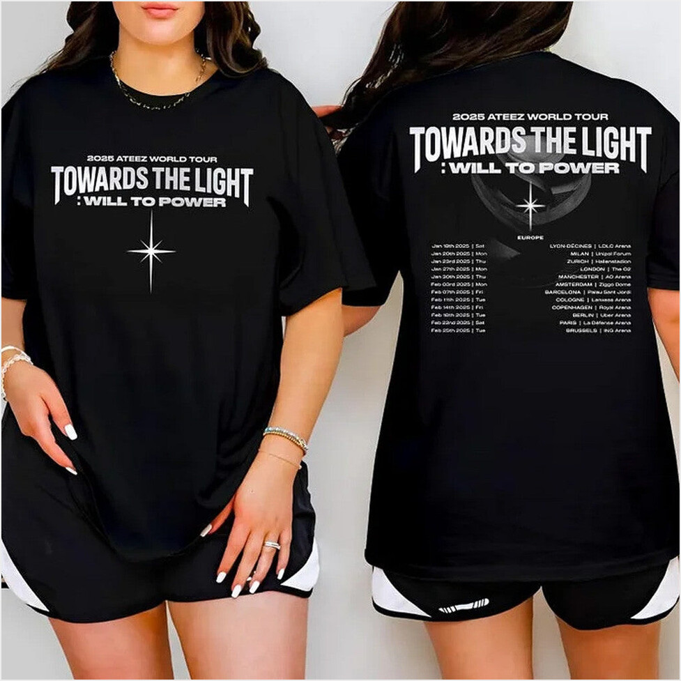 2025 Ateez World Tour Towards The Light Will to Power Europe Shirt Ateez Merch Friends Gifts