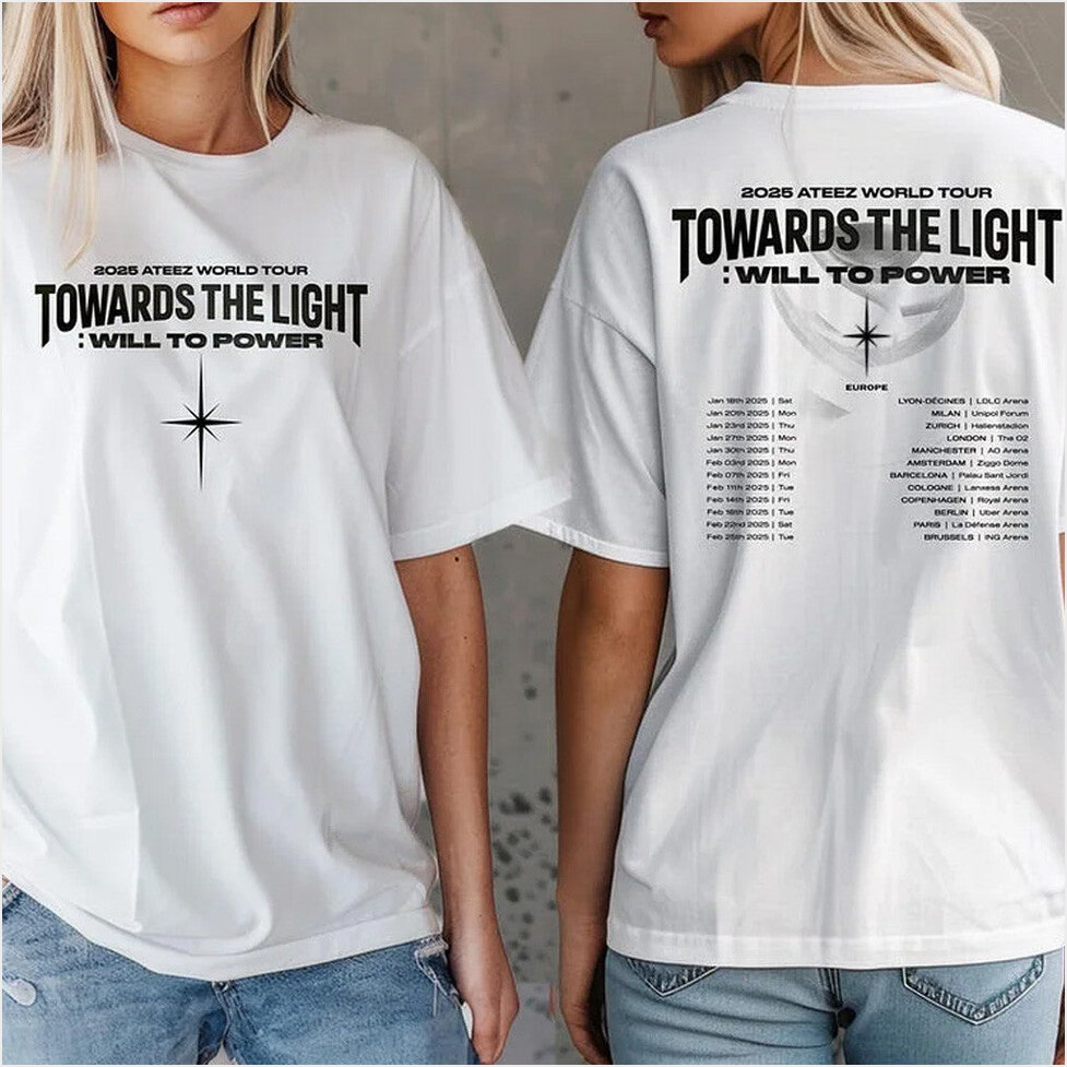 2025 Ateez World Tour Towards The Light Will To Power Europe Shirt Ateez Merch Gifts For Fans