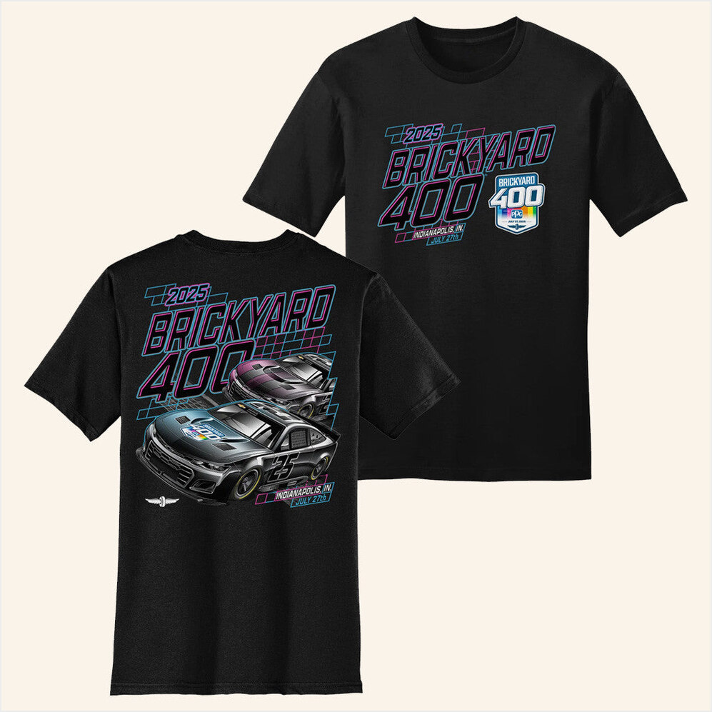 2025 Brickyard 400 Ghost Car T-Shirt Indianapolis Motor Speedway Merch Good Gifts For Husband