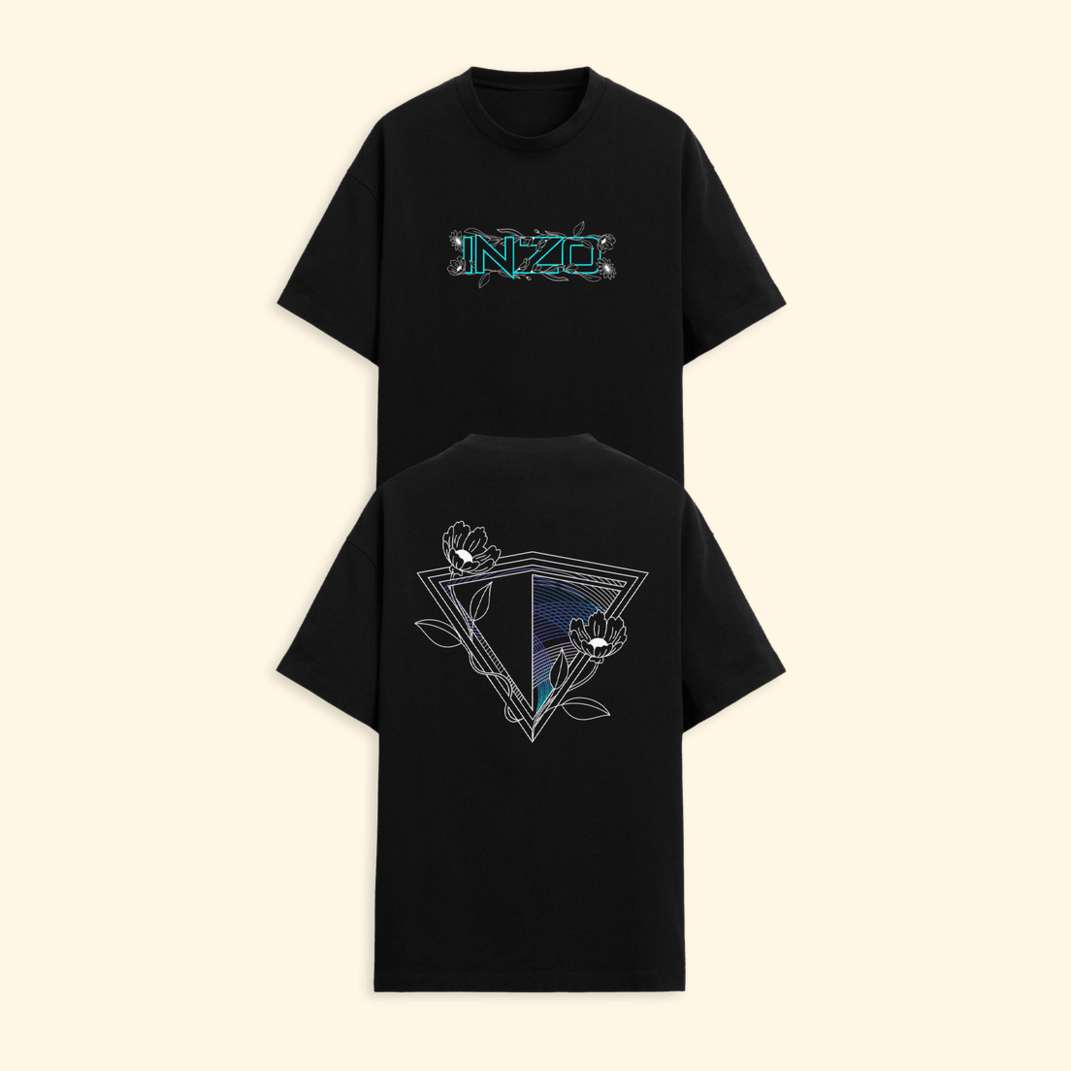 2025 Flowers In My Heart Black T-Shirt Inzo Merch Gift Ideas For Husband Gifts For Friends