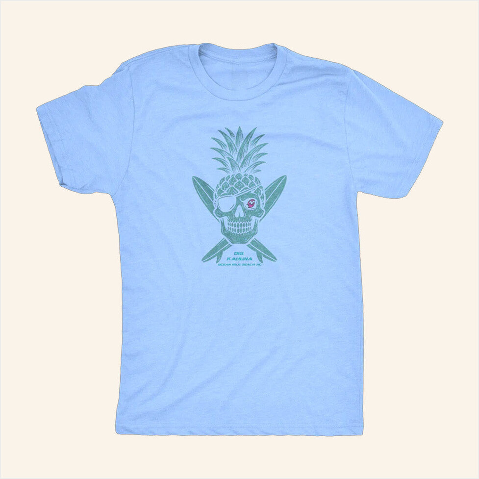 2025 Green Skull Pink Shark Jolly Roger Shirt Oib Kahuna Merch Best Friend Birthday Gifts