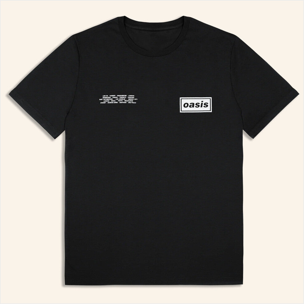 2025 Live 25 Global Cities Logo Shirt Oasis Tour Merch Black Good Birthday Gifts For Him