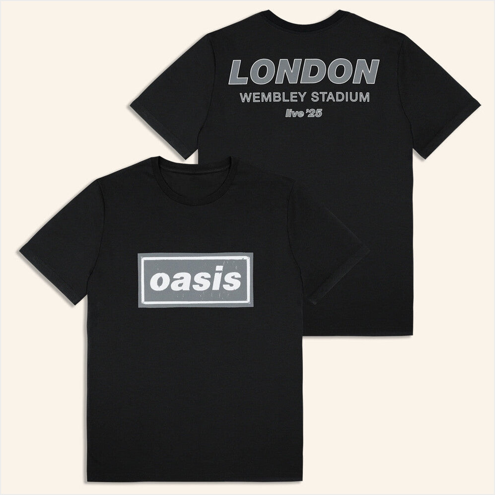 2025 Live 25 London T-Shirt Oasis Tour Merch Black Presents For Boyfriend Gifts For Besties