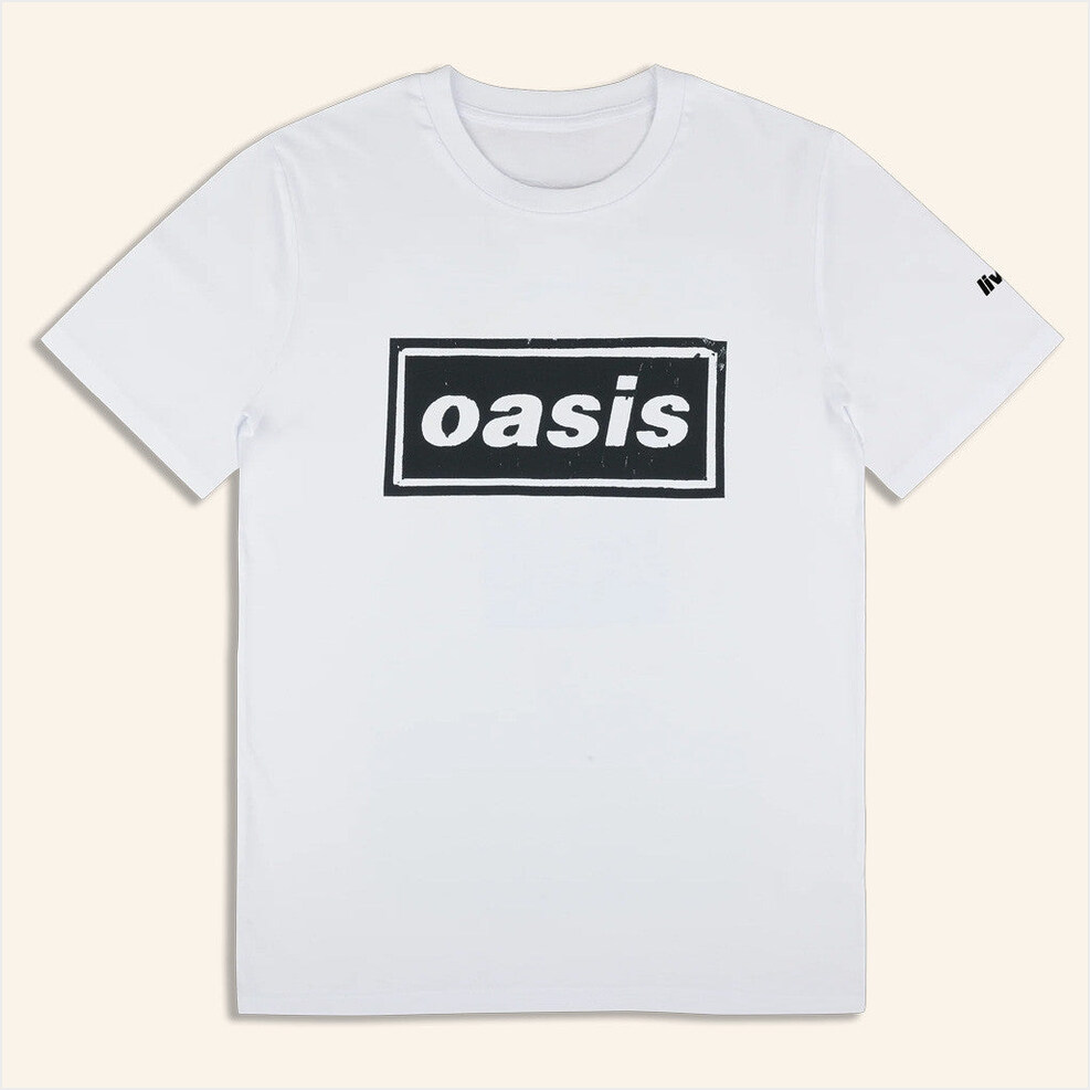 2025 Live 25 Stencil Logo T-Shirt Oasis Tour Merch White Gifts For Brother BFF Gifts Ideas