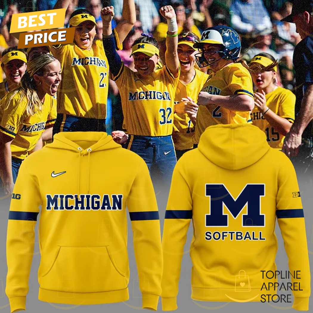 2025 Michigan Wolverines Softball Logo Hoodie - Gold