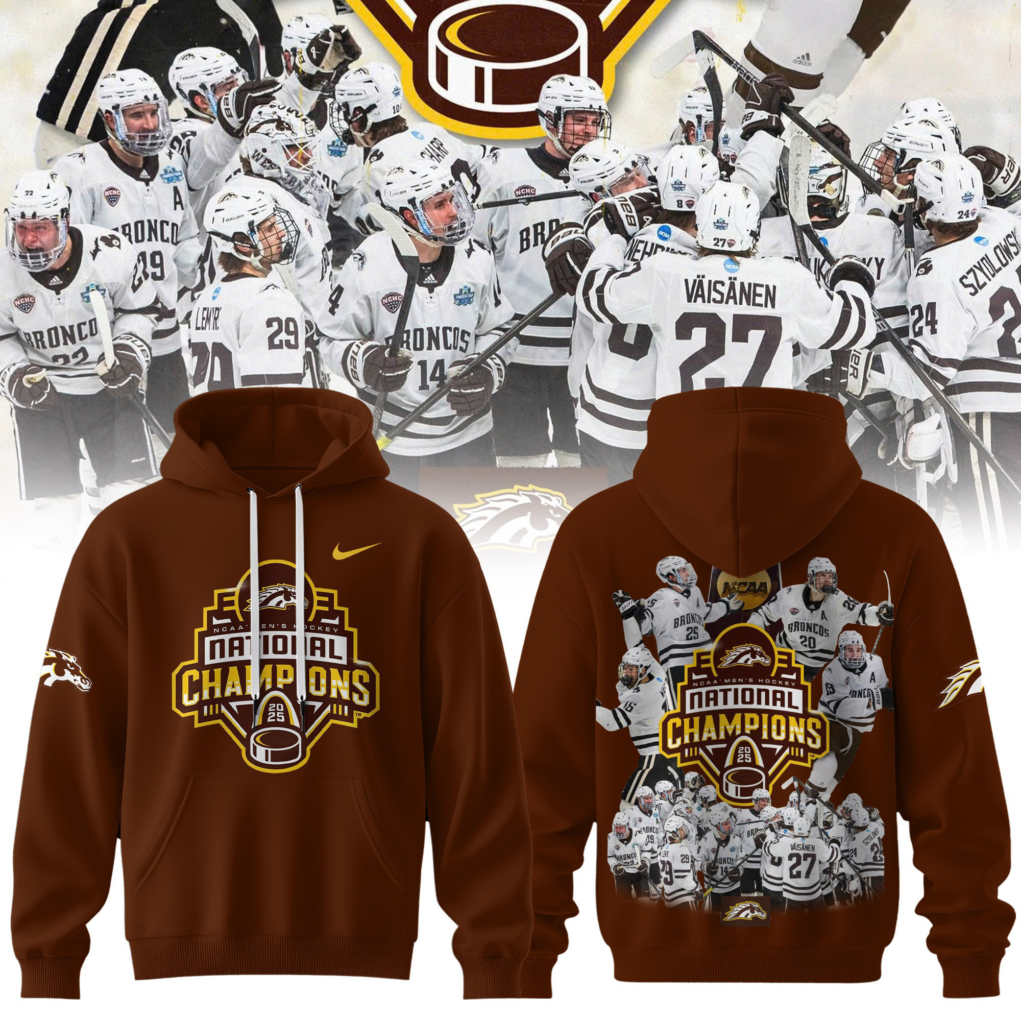 2025 NCAA Division MenÃ¢â‚¬â„¢s Ice Hockey Championship Champion Hoodie Gift Ideas For Hockey Fans
