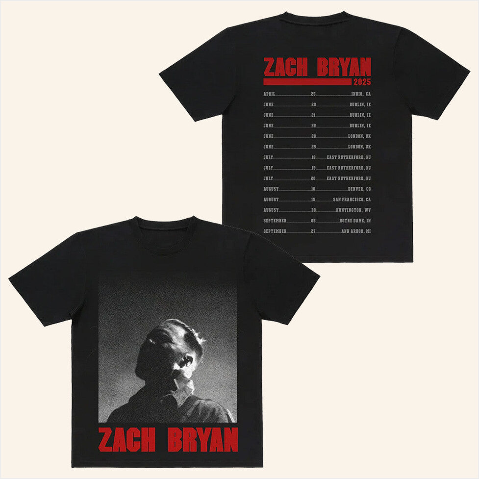 2025 Photo Dateback T-Shirt Zach Bryan Tour Merch Gifts For Wife Birthday Gift Ideas