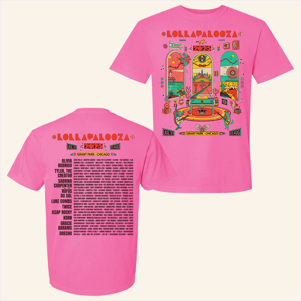 2025 Poster T-Shirt Lollapalooza Band Merch Birthday Gifts For Girlfriend Gifts For Besties