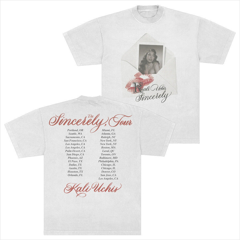 2025 Sincerely Tour Envelope T-Shirt Kali Uchis Tour Merch Gifts For Mom Gifts For Besties