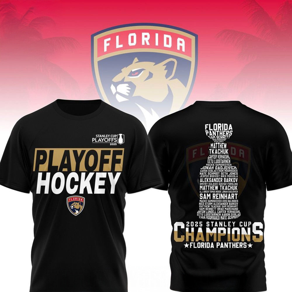 2025 Stanley Cup Champions Florida Panthers Black T-Shirt First Fathers Day Gift