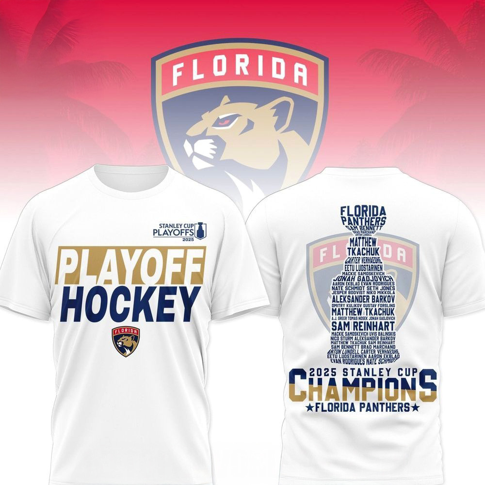 2025 Stanley Cup Champions Florida Panthers White T-Shirt First Fathers Day Gift
