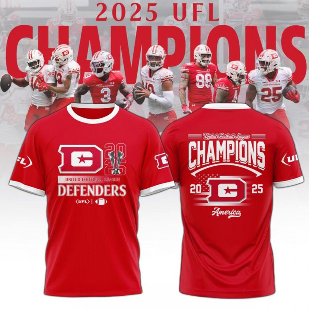 2025 UFL Champions DC Defenders Commemorative T-Shirt Gifts For Fans
