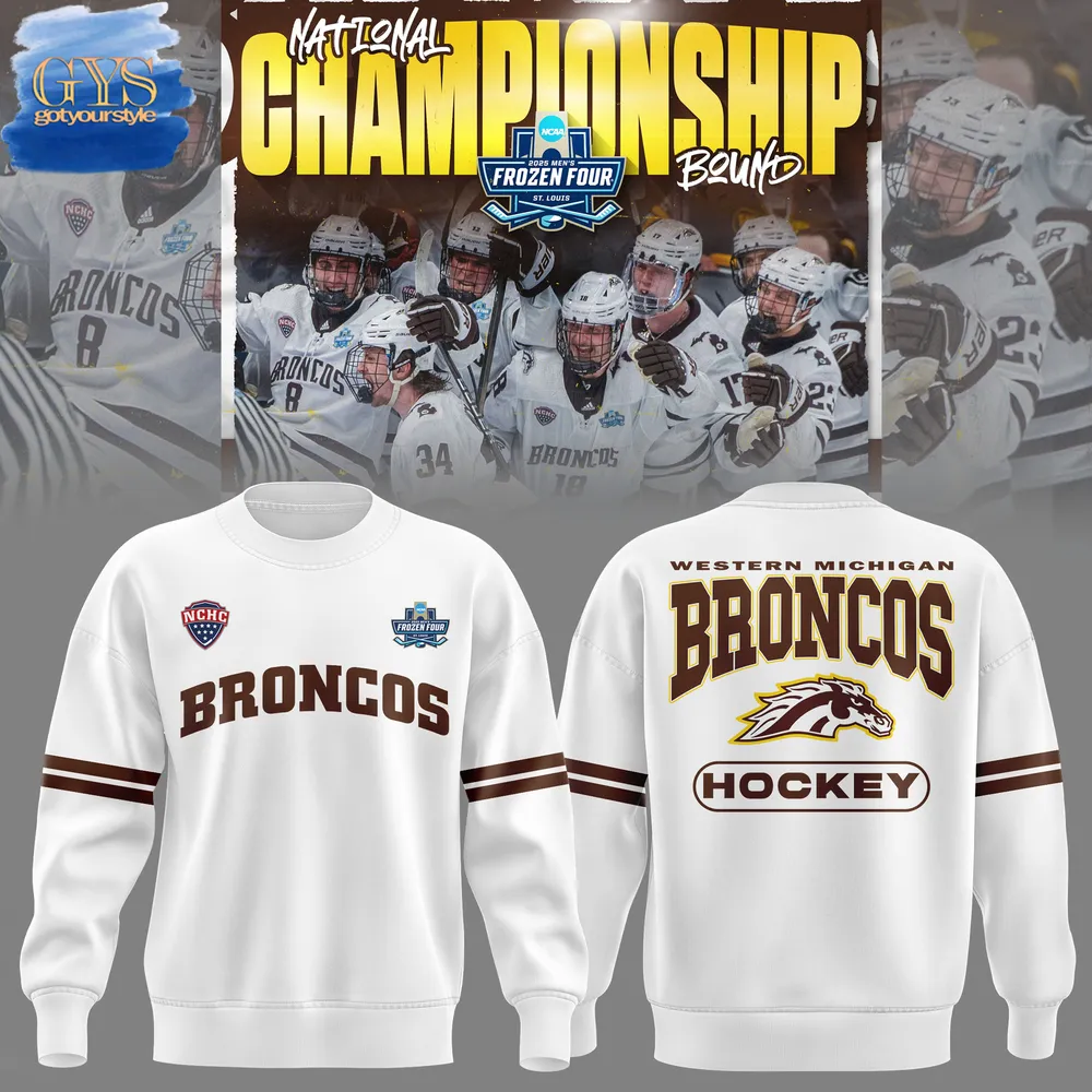 2025 WMU Western Michigan Broncos Hockey National Champions Frozen Four Limited Edition Sweatshirt