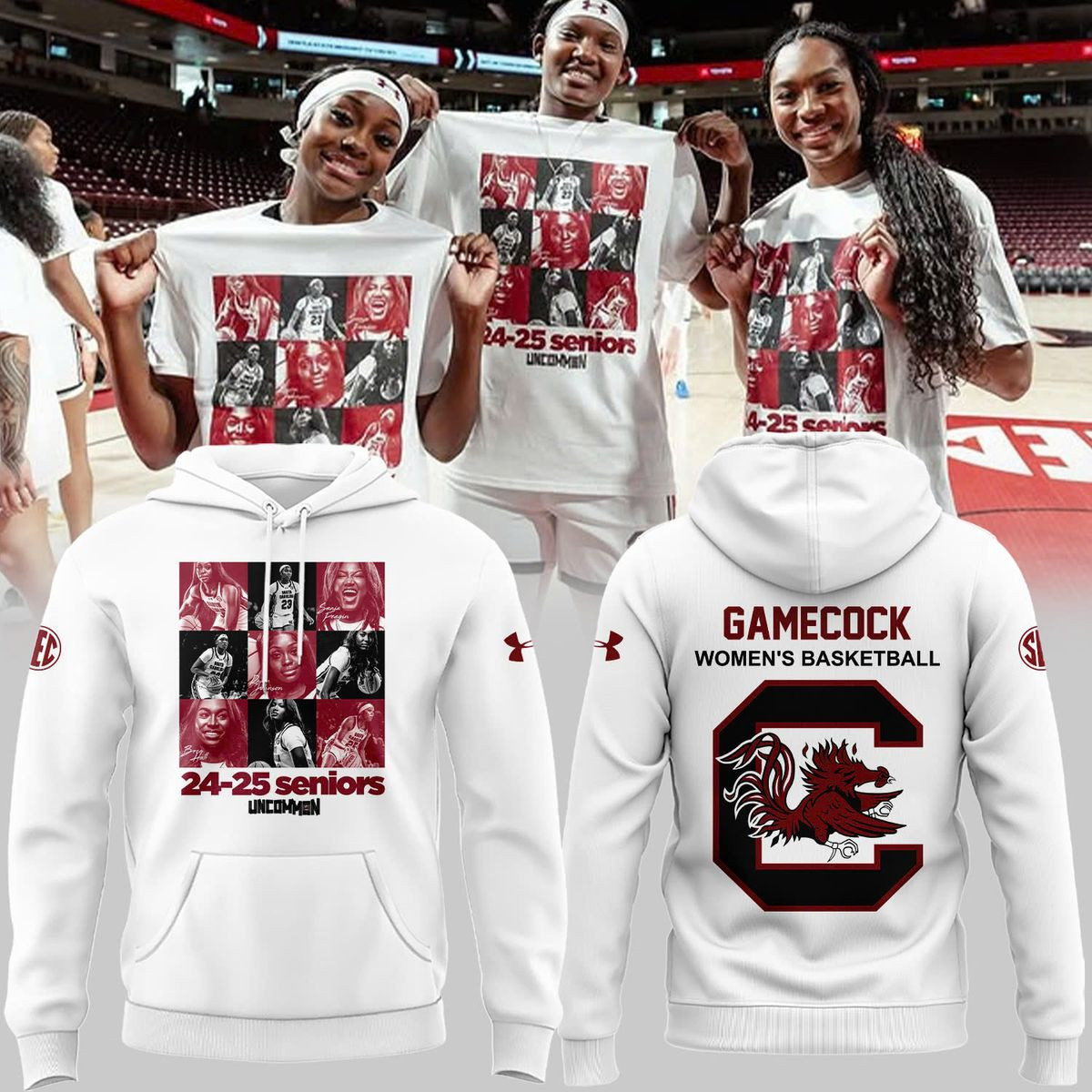 24 25 Seniors Gamecock WomenÃ¢â‚¬â„¢s Basketball Hoodie Basketball Fan Gift Ideas