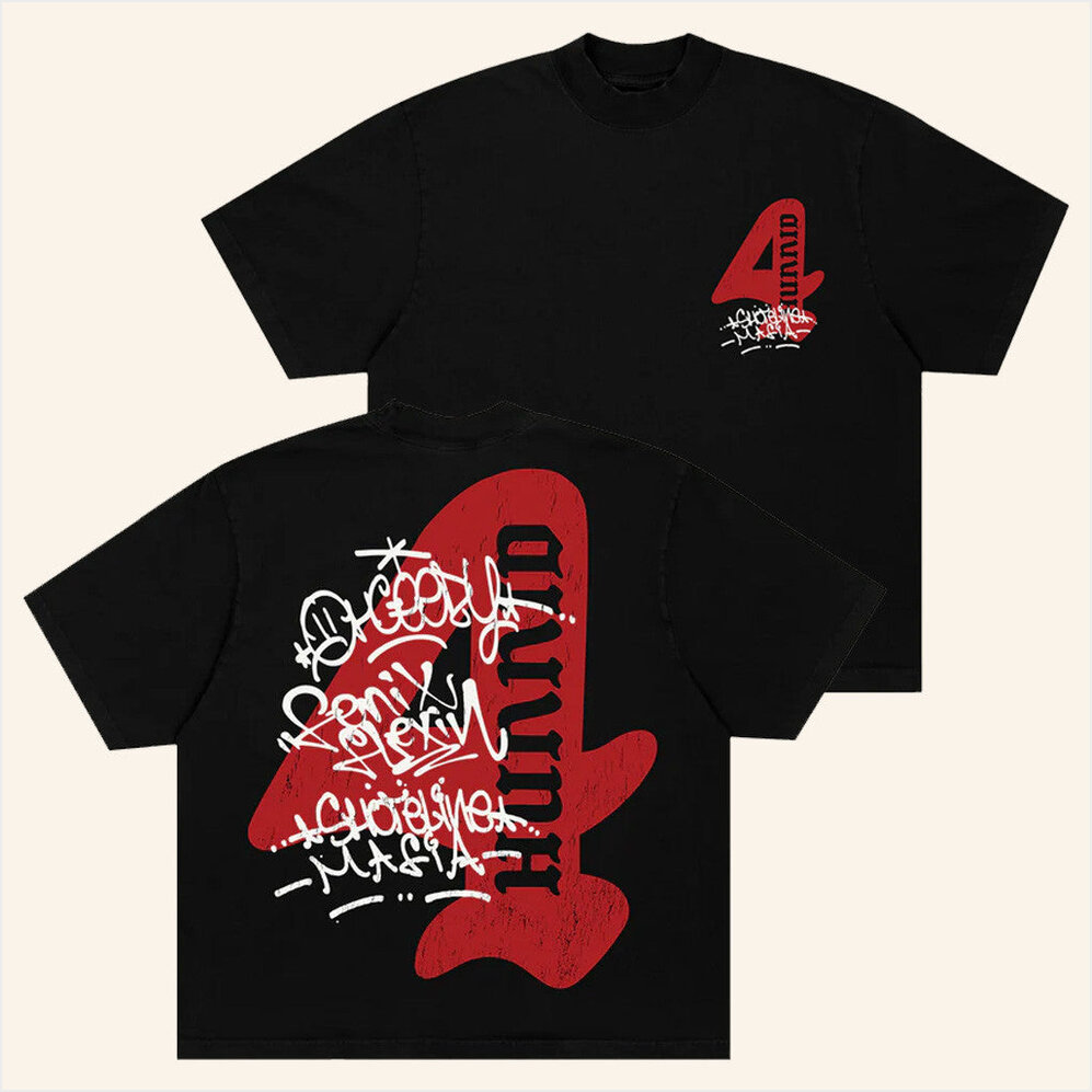 4Hunnid X Shoreline Mafia 4 T-Shirt 4Hunnid Merch Gift Ideas For Husband Birthday Gift Ideas