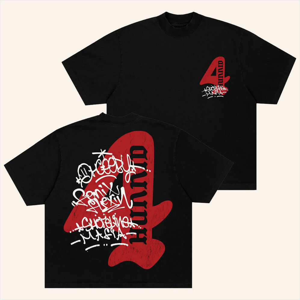 4Hunnid X Shoreline Mafia T-Shirt 4Hunnid Merch Gift Ideas For Husband Gifts For Friends