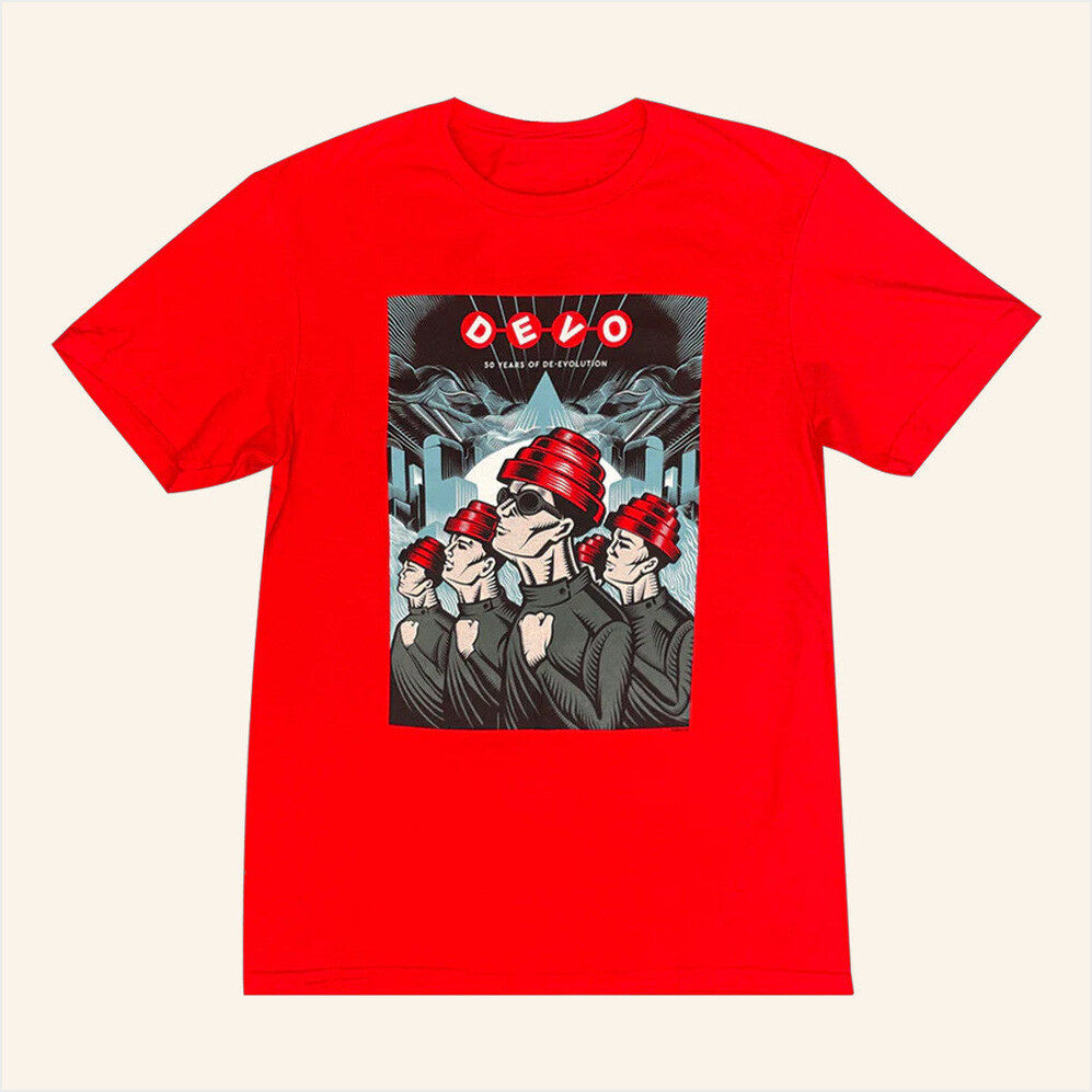 50 Years Of De Evolution Red T-Shirt Devo Merch Best Friend Gift Ideas Gifts For Besties