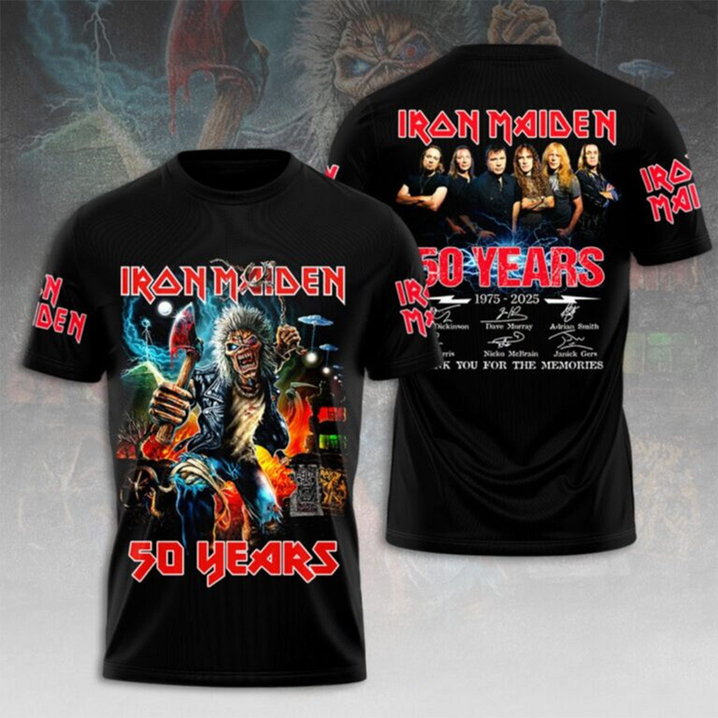 50 Years Of Iron Maiden Black Shirt Iron Maiden Band Merch Gifts For Fans