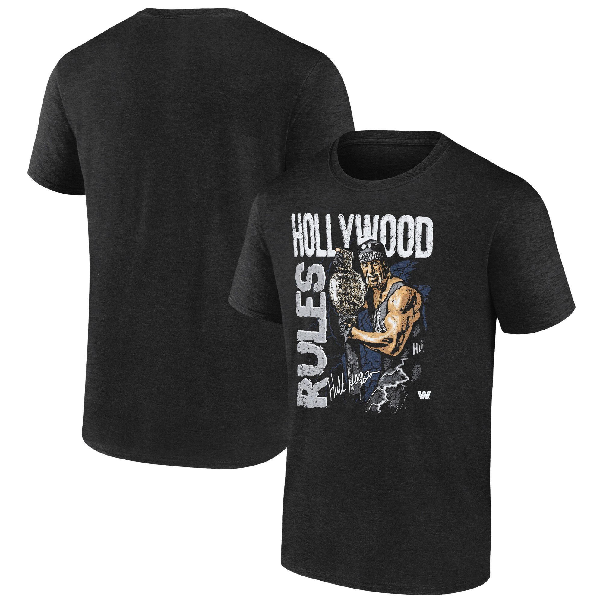 500 Level Black Hulk Hogan Hollywood Rules Triblend Tshirt Hulk Hogan Merch