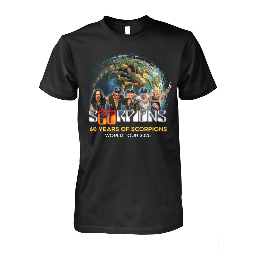 60 Years Of Scorpions World Tour 2025 T-Shirt Scorpions Merch Gifts For Rock Band Fans