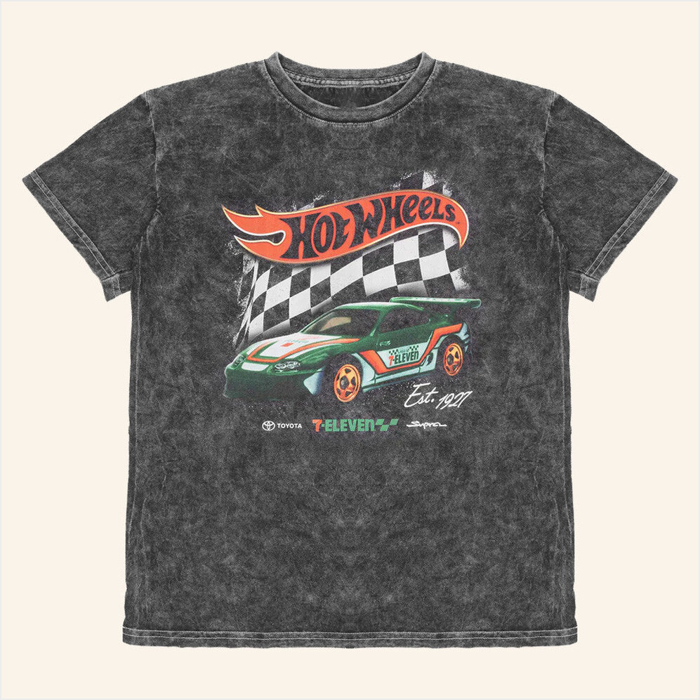 7 Eleven X Hot Wheels Checkered Vintage Wash T-Shirt 7 Collection Merch Gift Ideas For Him