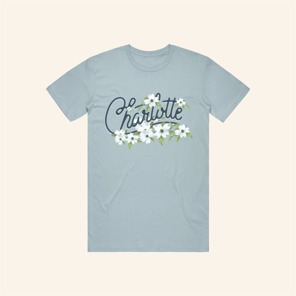 704 Shop Charlotte Script Dogwoods T-Shirt 704 Merch Best Friend Birthday Gifts