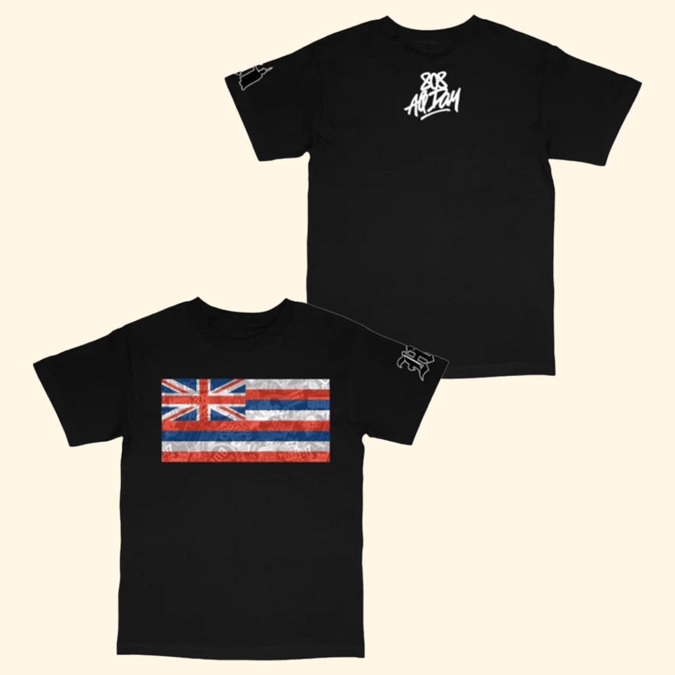 808 All Day Black Mashup Flag T-Shirt 808 All Day Merch Step Dad Birthday Gifts BFF Gifts