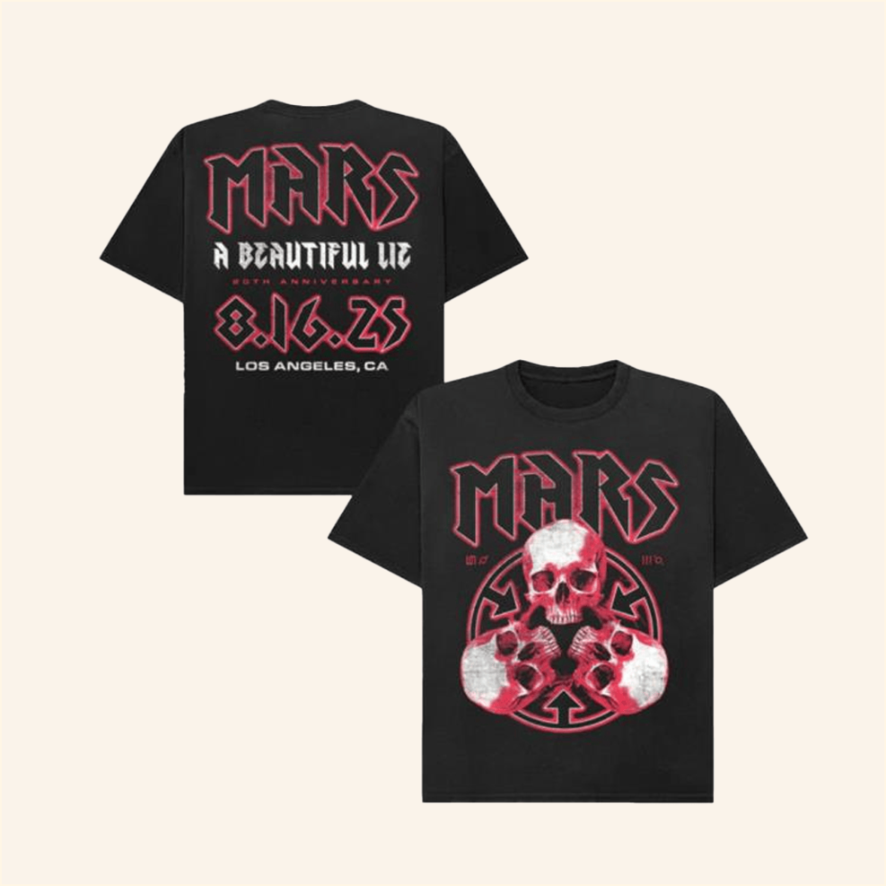 A Beautiful Lie 20Th Anniversary 3 Skull T-Shirt Thirty Seconds To Mars Merch Dad Gifts