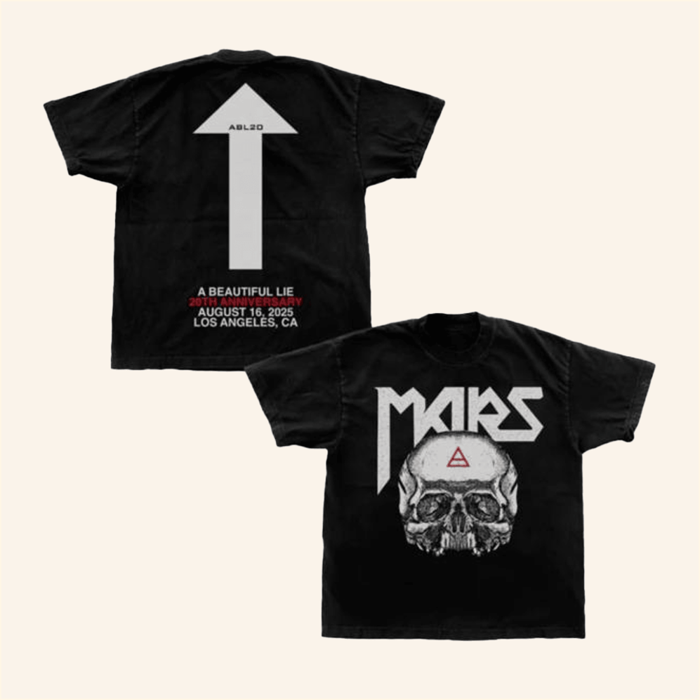 A Beautiful Lie 20Th Anniversary Triad Skull T-Shirt Thirty Seconds To Mars Merch Gifts For Dad