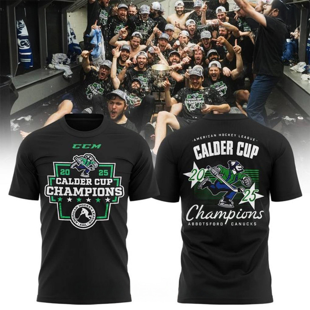 Abbotsford Canucks 2025 Calder Cup Champions Special Black T-Shirt Canucks Merch For Fans