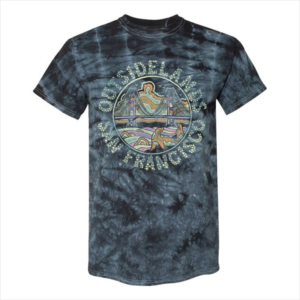 Abstract Bridge Tie Dye T-Shirt Outside Lands Merch Gift Ideas For Husband Gifts For Best Friend
