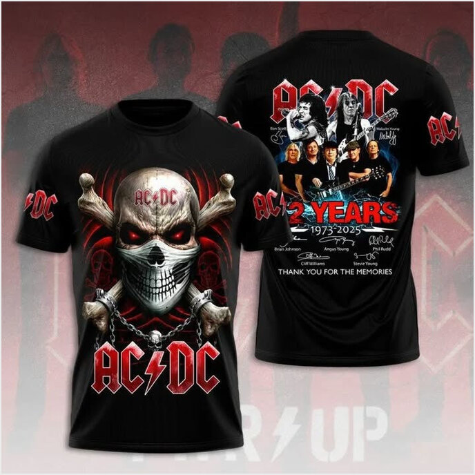 AC DC 52 Years Anniversary Thank You For The Memories Shirt ACDC Merch Useful Gifts For Dad