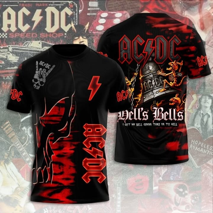 AC DC Hells Bells T-Shirt PWR UP Tour 2025 ACDC Merch Father In Law Gifts Dads Day