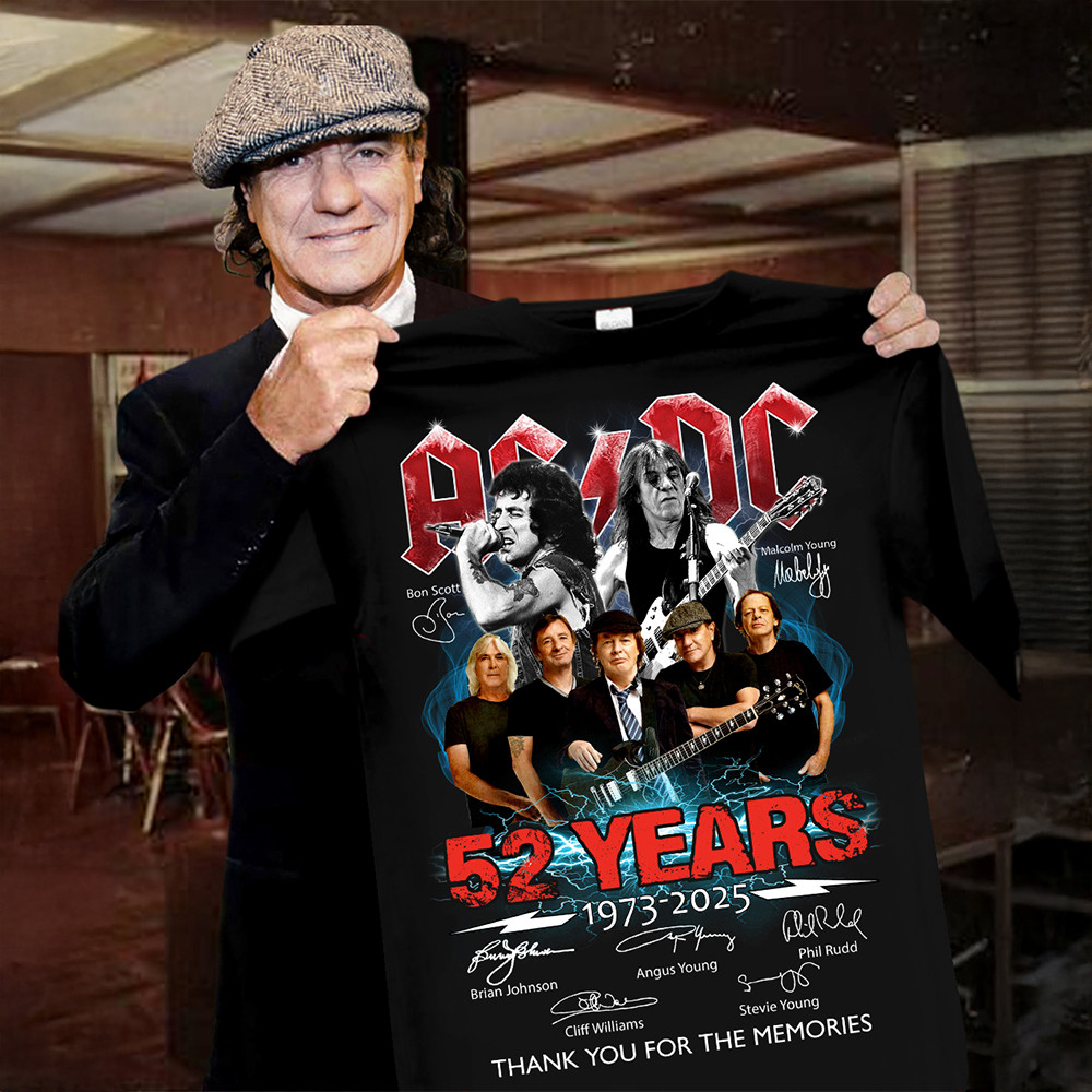 AC-DC PWR UP Tour 2025 52 Years Anniversary T-Shirt Memorial Gifts For Music Fans