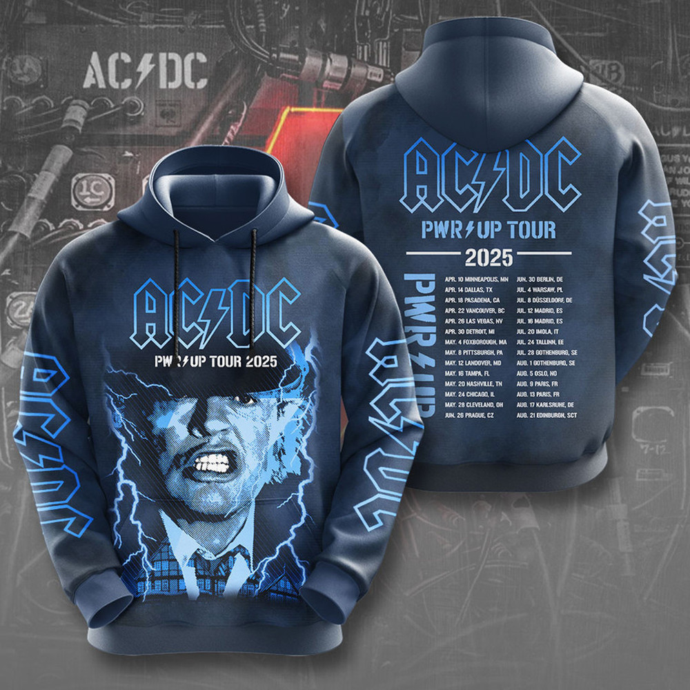 AC DC Pwr Up Tour 2025 Hoodie ACDC Band Hoodie Rock Band Fans Gifts