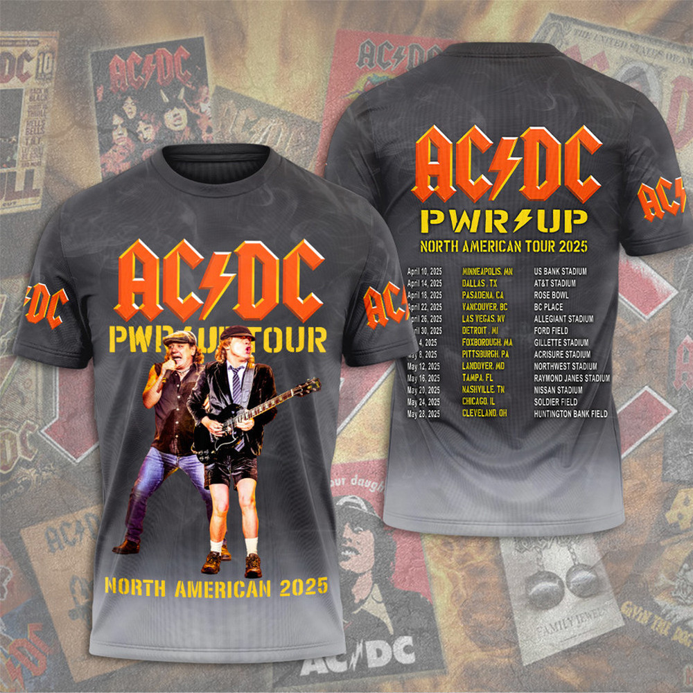 AC DC Pwr Up Tour 2025 Shirt Rock Band Gifts Gifts For Fans