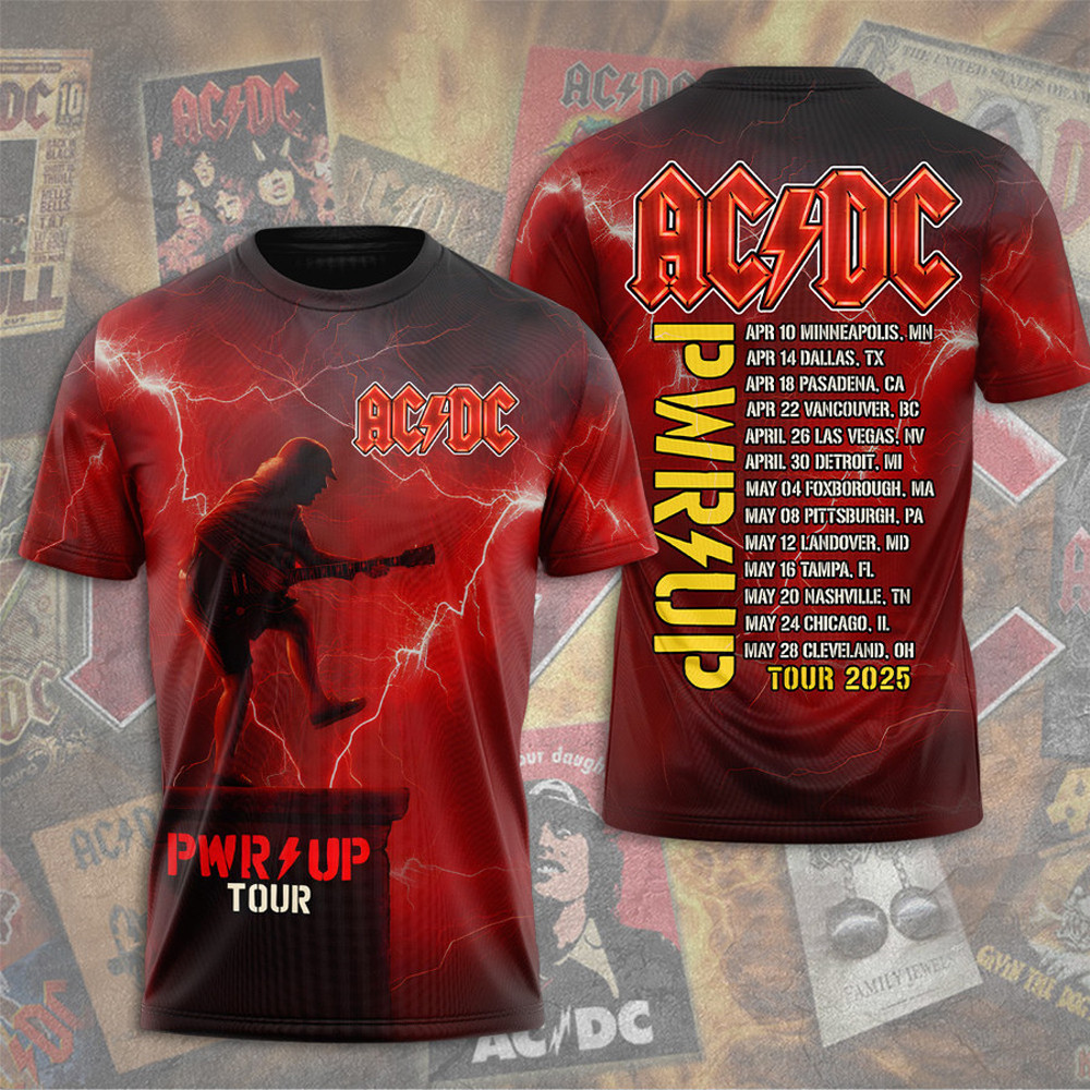 AC DC Pwr Up Tour 2025 Shirt Rock Band Gifts Gifts For Husband