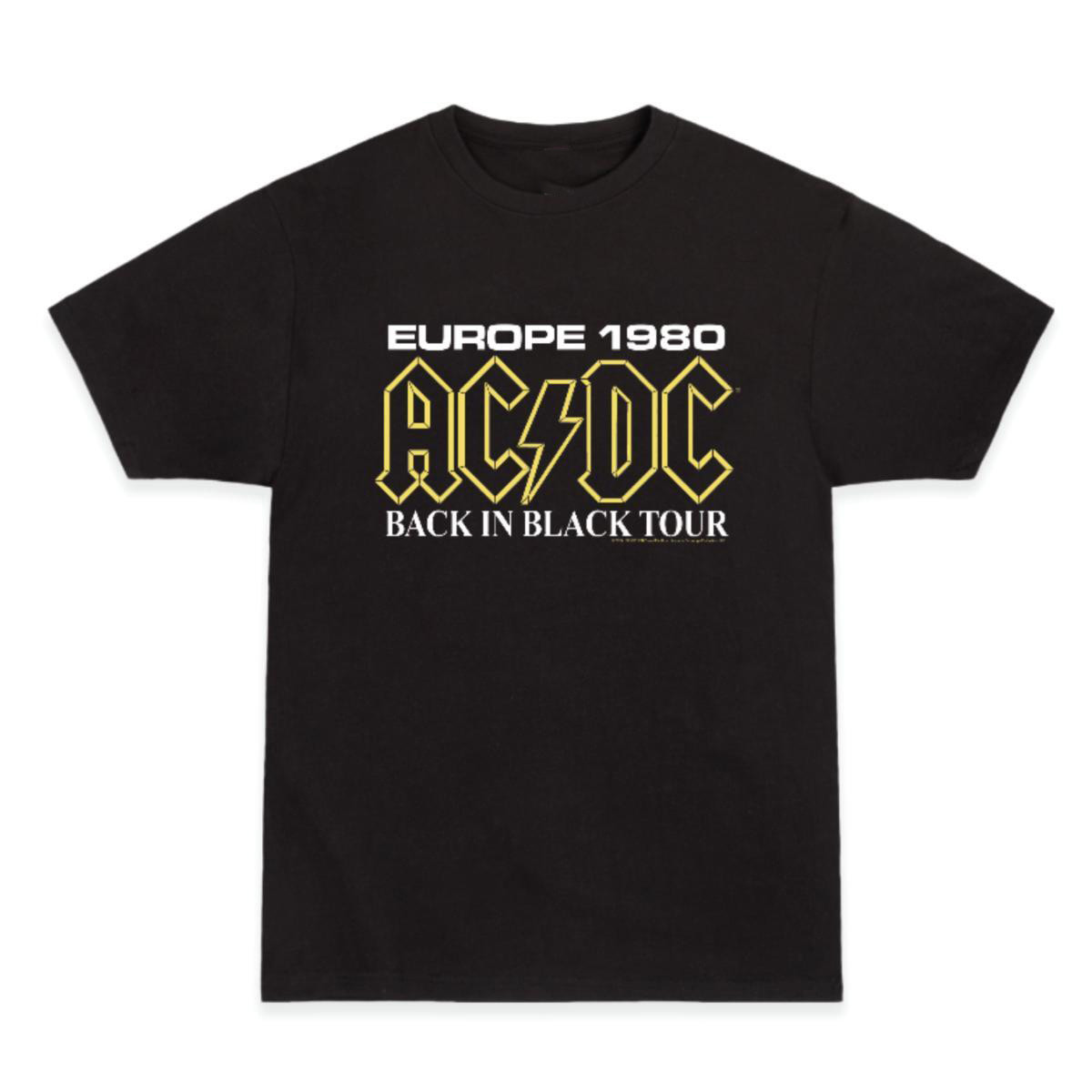 ACDC Back in Black Europe 1980 Tour T-Shirt Gift For Concert Lover