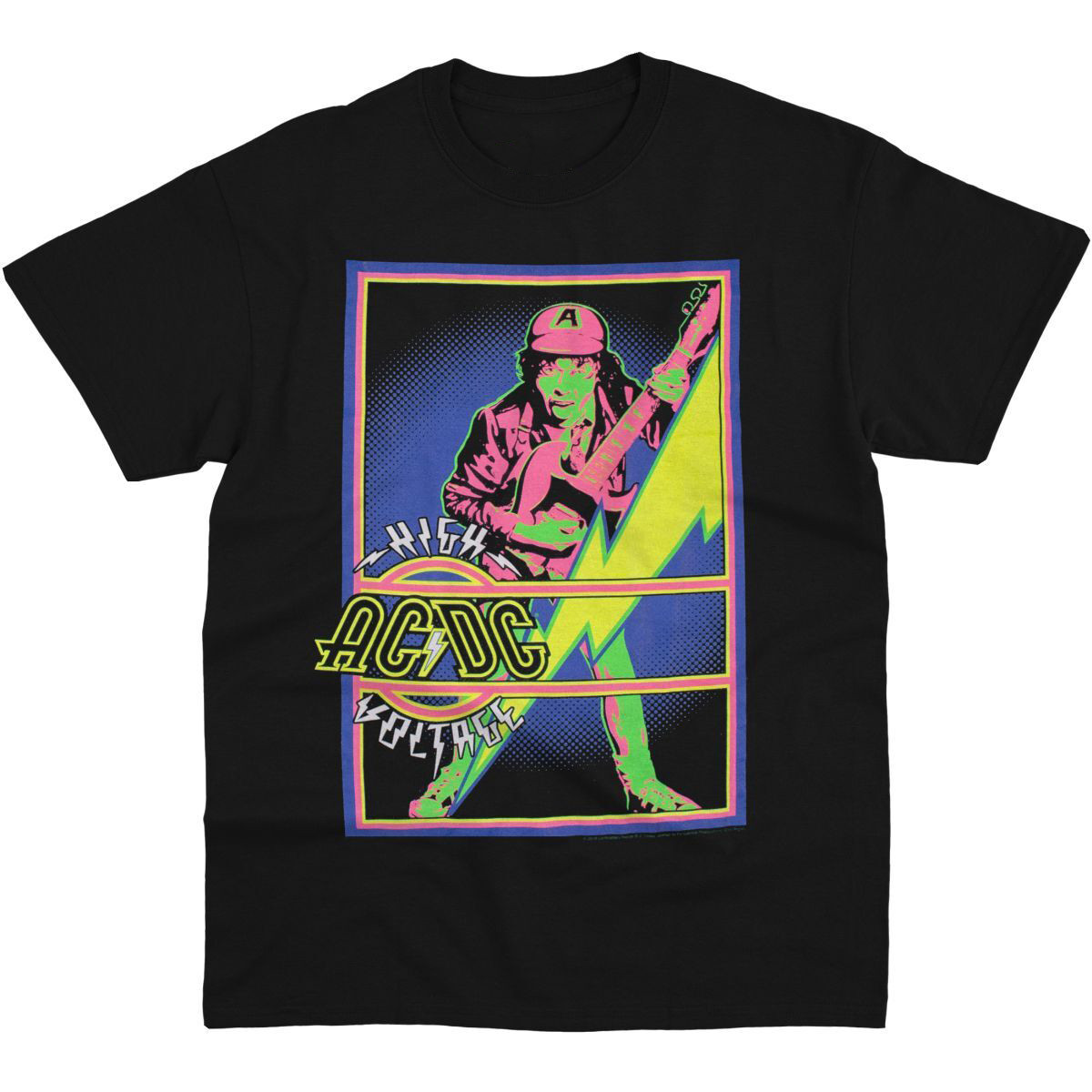 ACDC High Voltage Blacklight Black T-Shirt Simple Fathers Day Gift Ideas