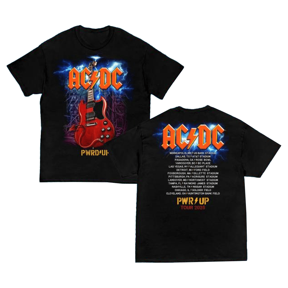 ACDC Merch Angus Gibson Pwr Up Tour T-Shirt Music Lover Gifts For Him