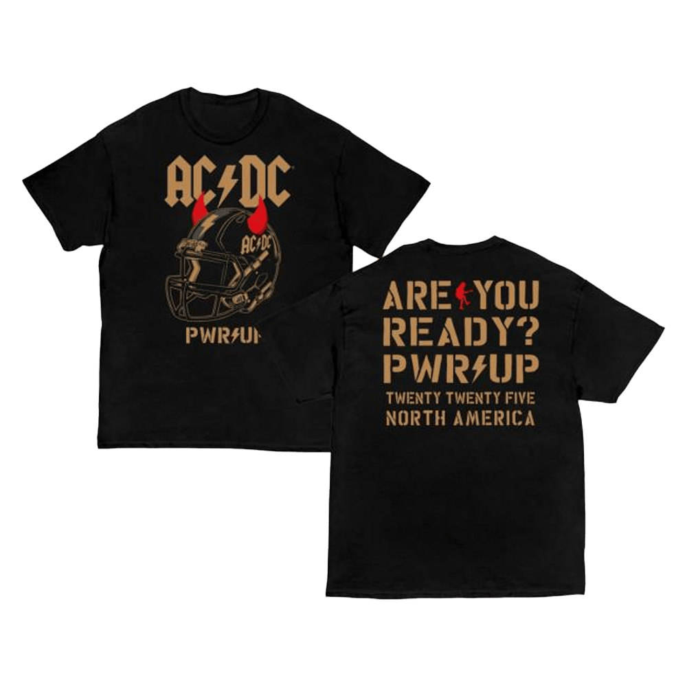 ACDC Merch Are You Ready Football Helmet Pwr Up Tour T-Shirt Best Gifts For Dad