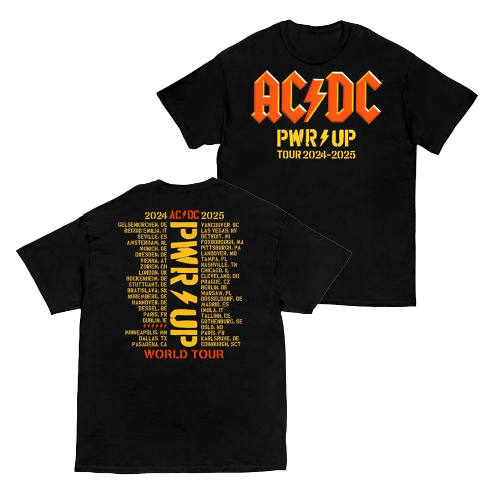 ACDC Merch PWR Up World Tour T-Shirt Dad Birthday Gifts For Music Fans